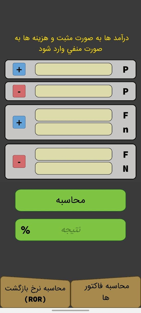 محاسبه نرخ بازگشت سرمایه (ROR)
